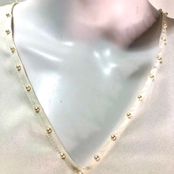 Karl Lagerfeld Smocked Bell Sleeve Blouse, Size XS - Picture 5 of 6